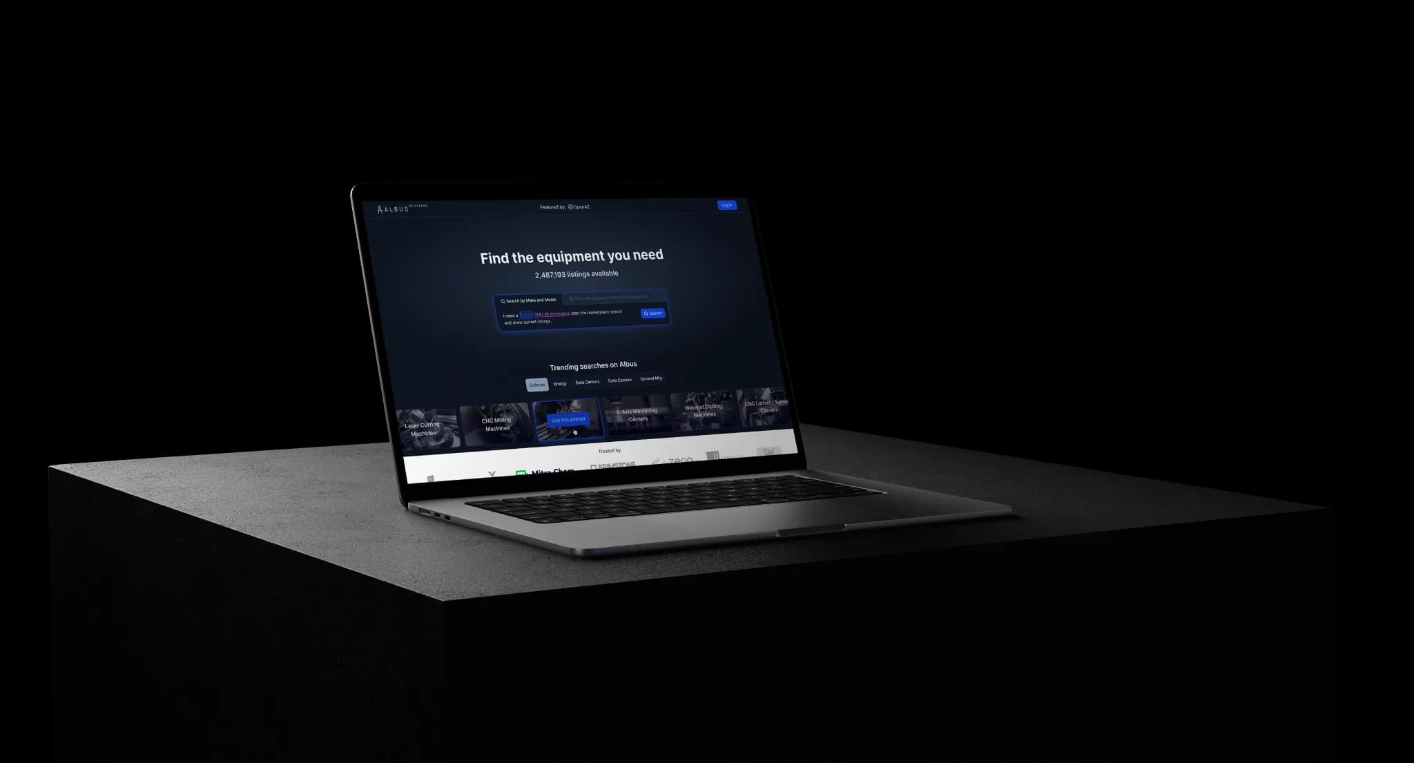 Albus platform on laptop